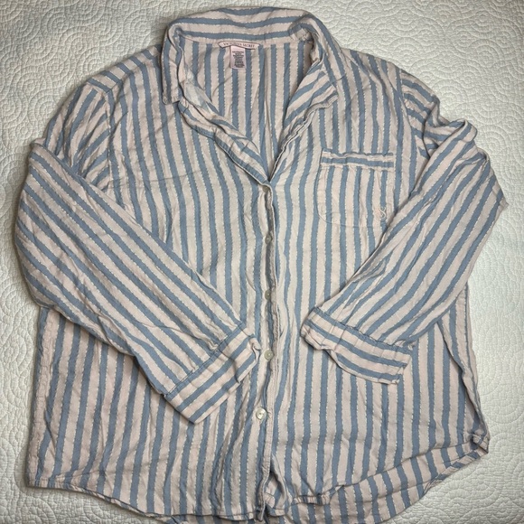 Victoria's Secret Blue and White Striped Fabric - Picture 7 of 13